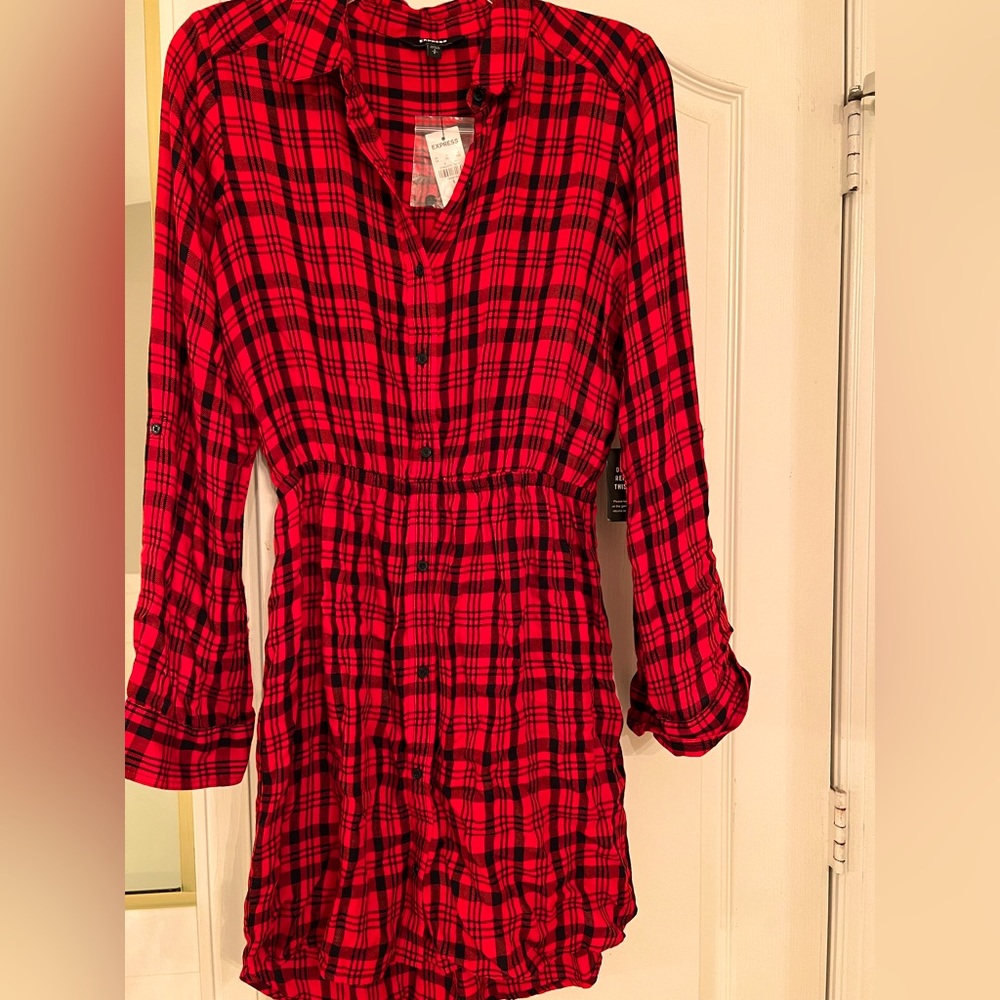 Express holiday shirt dress